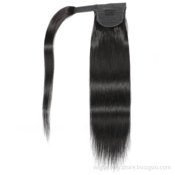 Cuticle aligned ponytail extension human hair,wholesale human hair extension manufacturers, ponytail hair extensions human